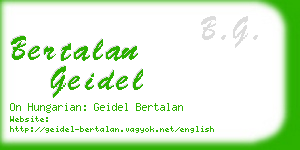 bertalan geidel business card